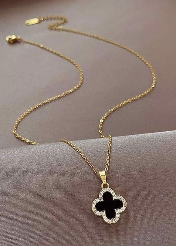Black Clover Pendant Necklace