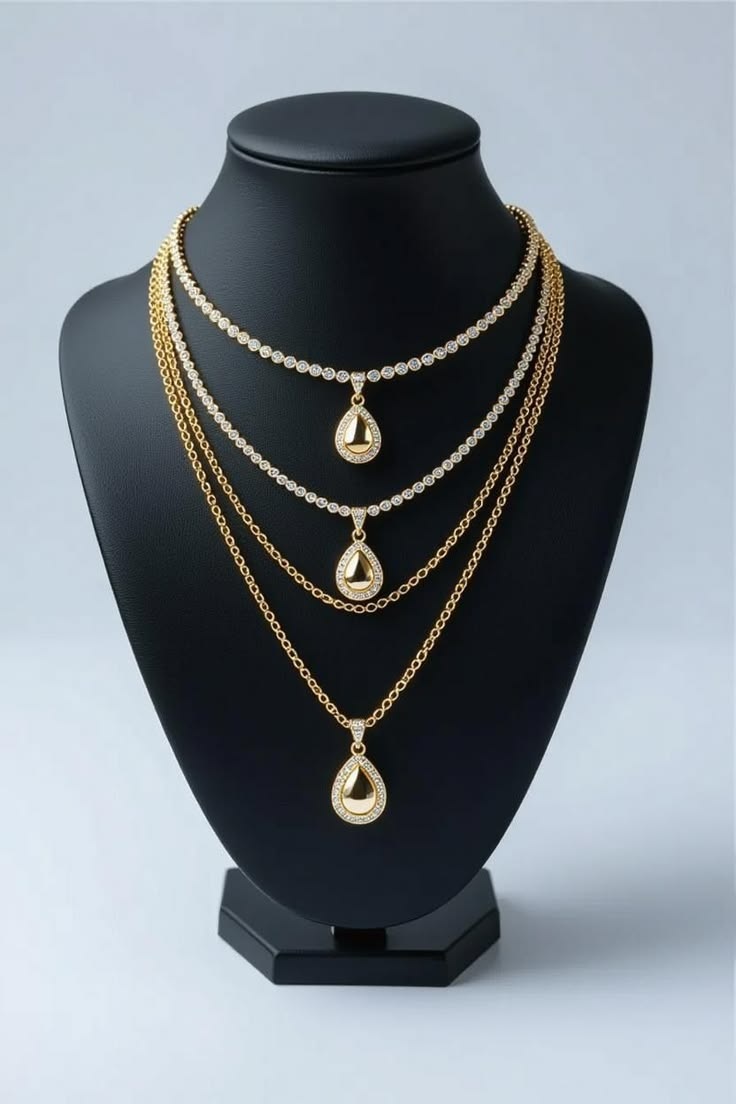 Gold-Tone Layered Pendant Necklace