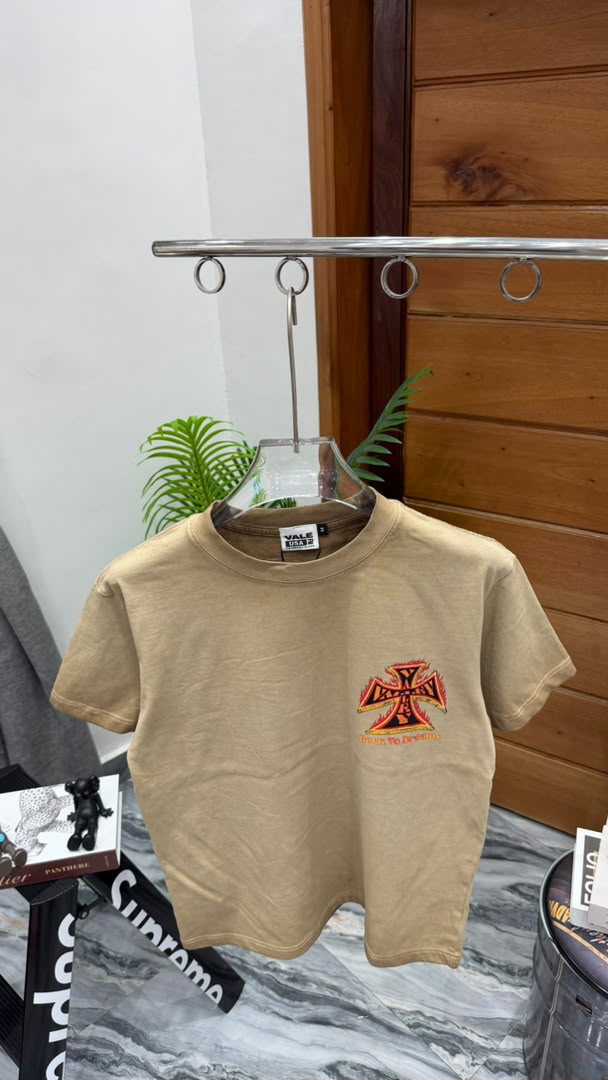 Cross Emblem Tee — Beige